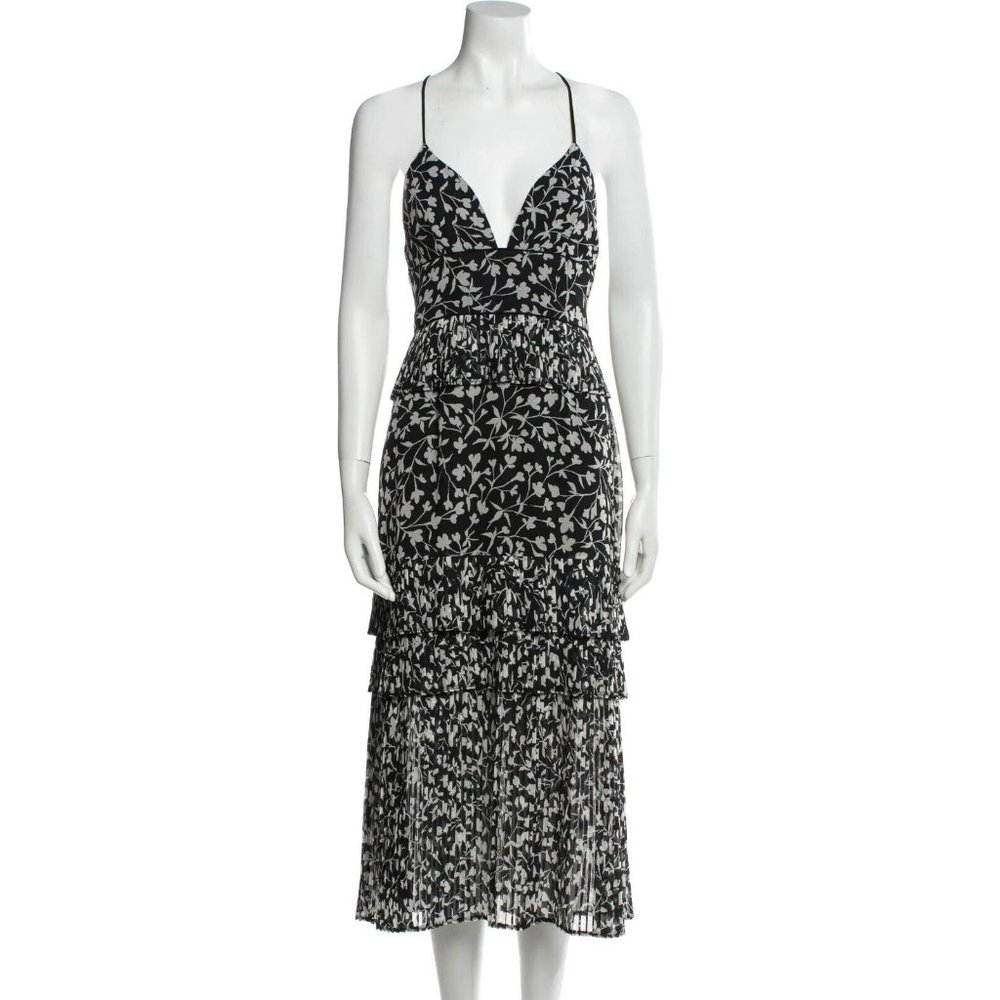 NWOT Saylor Black Floral Print Ruffle Maxi Medium